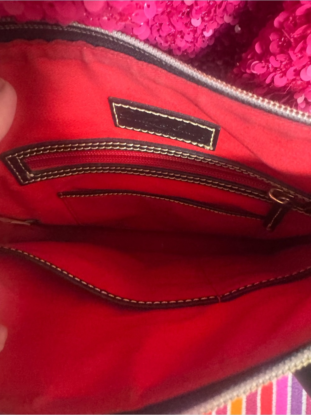 Dooney & Bourke Tan/Black Signature Print Crossbody Bag - Picture 4 of 5